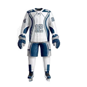 Uniforme de hockey sur glace moderne, design personnalisé élégant, polyester respirant et écologique, nom/numéro/logo personnalisés pour équipe compétitive - Product Image 1