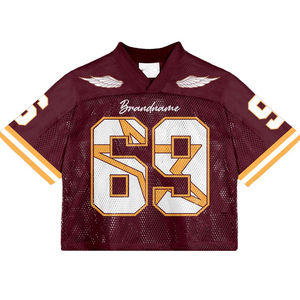 Camiseta de fútbol extragrande personalizada para hombre, estilo retro, con hombros caídos, serigrafía y bordado. - Product Image 3