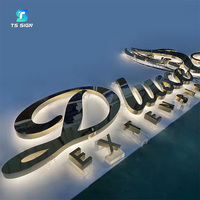 Enseigne lumineuse 3D personnalisée en lettres canal LED, en acier inoxydable rétroéclairé, pour publicité extérieure de magasin