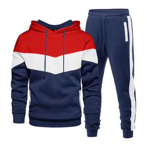 Ensemble de survêtement à capuche color block pour homme 2026 OEM, manches longues, fermeture à cordon, pantalon décontracté, tenue d'automne, survêtement ODM - Product Image 6