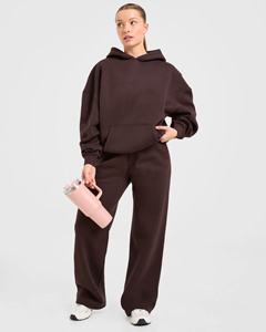 New Design Custom Logo Varsity <b>Oversized</b> Hoodie & <b>Jogger</b> 2 Piece Set Women's Tracksuits Cotton Breathable Gym Women's Sweatsuit - Product Image 3