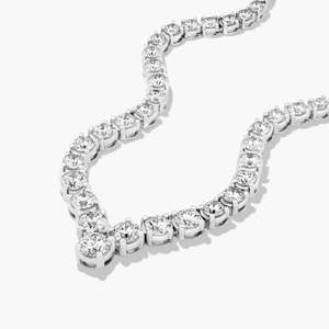 Collar de Diamantes Cultivados en Laboratorio, Corte Brillante, Color D, Oro Blanco de 14K, Chapado en Rodio, Certificado IGI, Joyería de Lujo para Bodas, para Mujer - Product Image 2