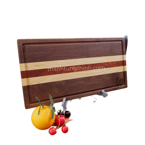 Planches à découper en bois rectangulaires avec poignée en teck, fabriquées au Vietnam, emballage individuel - Product Image 3