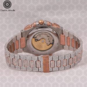 Reloj Charm_Jewells de Lujo en Acero Inoxidable, Caja Tonneau de 42 mm, Movimiento Mecánico Analógico, Incrustaciones de Diamantes, Cierre Plegable - Product Image 3