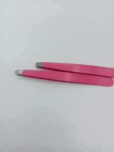 Pince à cils rose avec logo gratuit, en acier inoxydable biseauté, pour extensions de cils, fournitures professionnelles de beauté, outils OEM pour cils - Product Image 3