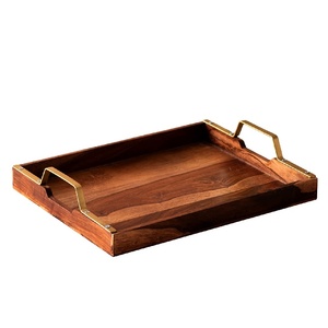 ถาดไม้มะม่วงทรงสี่เหลี่ยมแบบเรียบง่ายสำหรับใส่ชากาแฟขนมและโต๊ะ - Product Image 1