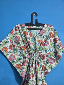 Women's Cotton Bodycon <b>Maxi</b> <b>Kaftan</b> Block Print Washable Comfortable Nightwear Bridesmaid Dress Gown Beachwear Handmade Long - Product Image 4