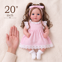 Poupée réaliste pour bébé fille Babeside 20" Dara, cheveux longs bruns bouclés, corps en vinyle souple et tissu, aspect réaliste, vente en gros d'usine personnalisée