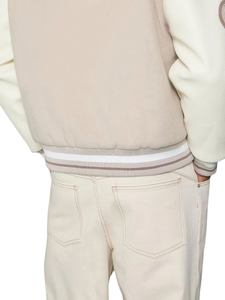 Veste universitaire personnalisée OEM, veste de baseball en laine avec manches en cuir, veste d'hiver pour la vente en gros - Product Image 5