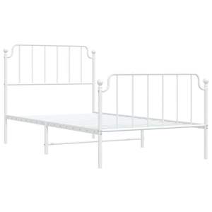 Cadre de lit simple de style classique/traditionnel en acier blanc, lits en métal durables - Product Image 4