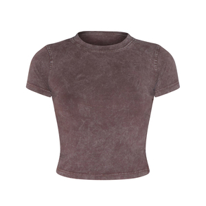 Top Corto de Verano para Mujer, Color Sólido, Estilo Informal, 100% Algodón, Transpirable y de Secado Rápido, Alta Calidad - Product Image 6