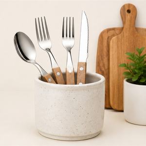 Juego de Cubiertos de Acero Inoxidable con Mango de Madera Natural para Restaurantes de Alta Cocina, Personalizable con Logotipo OEM/ODM, Precio de Fábrica - Product Image 4