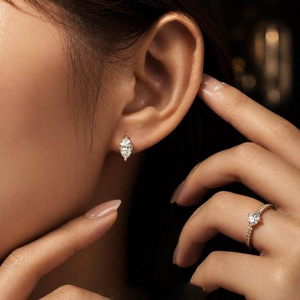 Luxury Moissanite Marquise Stud <b>Earrings</b> Iced Out 925 Silver Jewels Sparkling Halo <b>Earrings</b> Elegant Gift For Women <b>Men</b> - Product Image 6