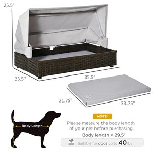 Cuccia per Gatti in Vimini Pet-Friendly con Tetto, Divano per Cani in Rattan per Patio e Caffetteria - Product Image 3