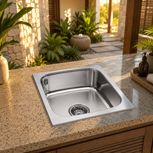 Square Stainless Steel Kitchen Sink Basin Countertop Washing Bowl for Multi Function - Product Image 2