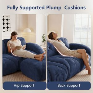 Divano Imbottito Senza Struttura in Velluto Morbido 140 cm, Spugna ad Alta Densità 32D, Design Ergonomico, Nessun Montaggio Richiesto per Soggiorno - Product Image 5