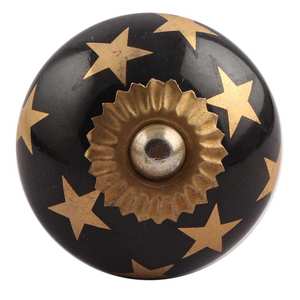 Handmade <b>Black</b> Ceramic Star Drawer Knobs Cabinet Pulls Dresser <b>Handles</b> Kitchen <b>Cupboard</b> <b>Door</b> Hardware Wholesale - Product Image 2