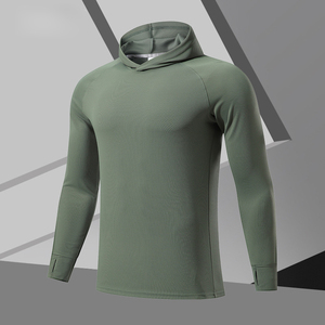 Men's Breathable Quick Dry Summer Gym Hoodie Finger Hole Spandex/Polyester Pullover Athletic Workout Long Sleeve Shirt Running - Product Image 6
