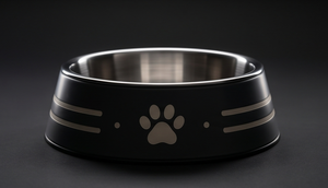 Tazón para Mascotas con Diseño de Huella de Perro a Rayas, Base Antideslizante, de Metal Color Carbón, para Perros y Gatos, Venta al por Mayor, Artículos Modernos para Alimentación - Product Image 2