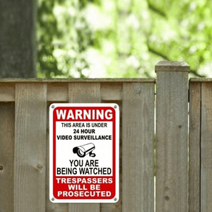 CIFbuy Cartello Metallico di Videosorveglianza 24 Ore su 24, Resistente alle Intemperie, Avviso di Sicurezza per Uso Interno ed Esterno, TikTok per Temu Pick-SE - Product Image 1