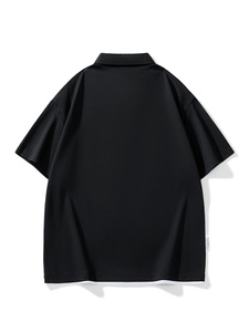 Polo en coton uni pour homme grande taille, manches courtes, style décontracté, tissu Oxford tissé, teinture unie - Product Image 2