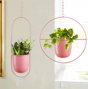 Pot à fleurs suspendu en métal au design moderne pour plantes vertes d'intérieur et d'extérieur, jardinière décorative en fer à prix abordable - Product Image 5