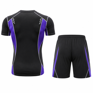 Ensemble de vêtements de sport pour homme, t-shirt de course à pied pour la salle de sport, short athlétique, vêtements de sport pour l'entraînement physique, vêtements de sport légers et respirants, vêtements de sport en maille - Product Image 2