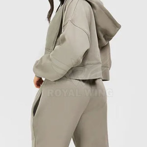 Fabricante de Pakistán, Último Diseño, Chándal Informal con Capucha para Mujer, Poliéster/Algodón, Color Sólido, Transpirable, Ecológico - Product Image 5
