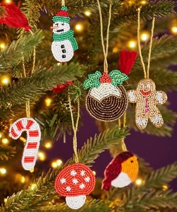 Decorative Beaded Gingerbread <b>Christmas</b> Ornament For Festive Gift DIY Decor Artistic Holiday Modern <b>Christmas</b> Hanging Accessory - Product Image 6