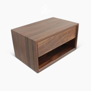 Mesita de Noche de Madera de Estilo Japonés Minimalista |   Mesa de Noche de 2 Cajones para Dormitorio - Product Image 5
