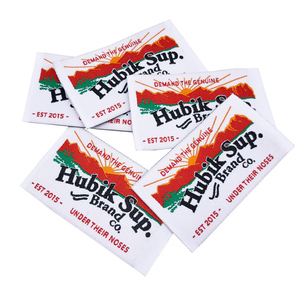 ป้ายเสื้อผ้าแบบตัดตรง ป้ายติดคอเสื้อแฟชั่น ป้ายทอแบบกำหนดเอง - Product Image 3