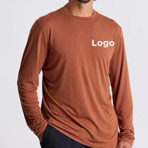 <b>Men's</b> Performance Fishing T <b>Shirts</b> High Quality Solid Color Long Sleeve Bamboo Breathable Lightweight Design Custom Logo Option - Product Image 1