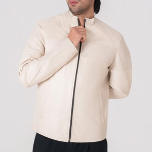 Icon by Gilani <b>Men</b>’s <b>White</b> Leather <b>Jacket</b> - <b>Jacket</b> <b>White</b> - Product Image 2