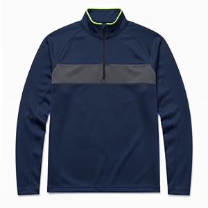 Custom Logo <b>Men's</b> Quarter-Zip Heat-Transfer Printed Breathable Quick Dry Fleece <b>Pullover</b> Track Jacket for Winter Sports Gym - Product Image 3