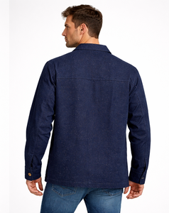 Custom made Denim jacket acid wash with spackles Blue washed coat Casual <b>jeans</b> jacket twill <b>button</b> down and collar down shirt - Product Image 2