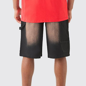 Streetwear Vintage Distressed Acid Wash Shorts for Men Custom Men's Shorts French Terry Sunfaded Shorts Heavyweight Cotton - Product Image 5