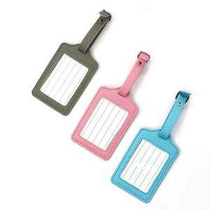 Étiquettes de bagages en cuir PU personnalisées de haute qualité avec logo imprimé, porte-cartes d'identité, vente en gros d'usine, cadeau promotionnel - Product Image 4
