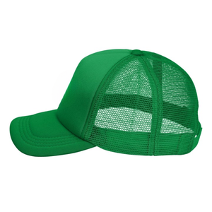 Casquette de camionneur unisexe verte 100 % coton, maille respirante, imperméable, couleur unie, visière incurvée, réglable, décontractée, pour sports de plein air - Product Image 2