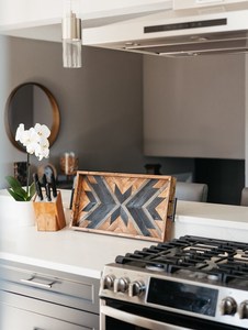 Wood Tray with Handles Modern Wood Tray Decorative Ottoman Tray Coffee <b>Table</b> Tray Wood Art Reclaimed Wood Decor <b>Vanity</b> Tray - Product Image 3