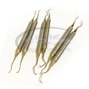 6Pcs Basic Dental Gracey Curettes Manual Gold Plated Hollow Handle High Quality Stainless Steel CE Certified by <b>Blush</b> Surgical - Product Image 4