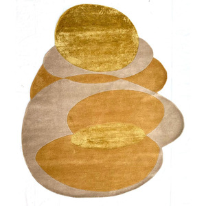 Modern <b>Hand</b> <b>Tufted</b> Wool Silk High Pile Extra Thick Washable Geometric Pattern All-Season Carpet <b>Rugs</b> for Living Room Dining Room - Product Image 1