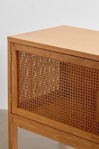 Elegante Mueble de Ratán Moderno con Puertas Estilosas, Mueble de Almacenamiento Versátil para Sala de Estar con Amplios Compartimentos Interiores - Product Image 5
