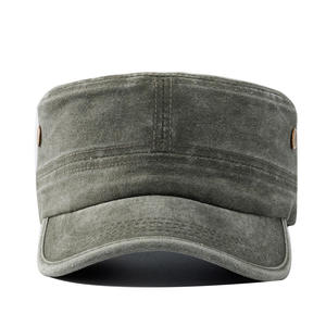 RELEVO INDUSTRY Gorra Plana Unisex de 5 Paneles de Lona de Algodón Vaquero Lavado con Bordado 3D, Cierre Ajustable, Botón de Perla, Color Sólido, Estilo Casual para Playa - Product Image 5