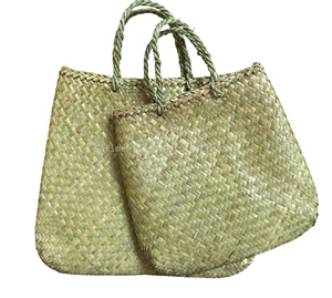 <b>Medium</b> Sizes Woven Kete <b>Bag</b> Seagrass Woven Maori Kete <b>Bag</b> Durable Tote <b>Bag</b> Handwoven Flax <b>Bag</b> Small Size from Vietnam Factory - Product Image 3