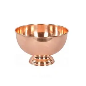 Copper Punch Bowl Pendingin Anggur dan Pendingin Yang Dirancang Unik dengan Dudukan untuk Koleksi Peralatan Dapur Tembaga dan Peralatan Makan Tembaga Anda