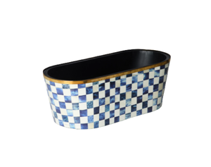 Handwoven Planter Basket with Mother of Pearl Inlay <b>Rectangular</b> Indoor Outdoor Plant <b>Pot</b> for Home Garden Decor from Vietnam - Product Image 1