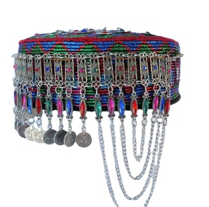 Gorros Topi Afganos Bordados Multicolor Personalizados para Mujer, Sombrero Bordado para Fiestas, Gorro Tribal Afgano Kuchi - Product Image 6