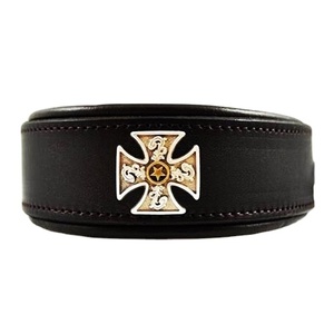 100% หนังวัวแท้คอเสื้อสุนัขบุนวมเนื้อนุ่มคุณภาพดีเยี่ยมประดับหมุดย้ำสำหรับผู้ผลิตในอินเดียขายส่ง - Product Image 1