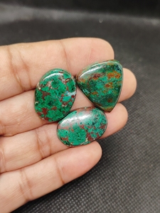 Cabujón pulido liso de piedras preciosas sueltas de Azurita, Malaquita, Crisocola, Ágata Crazy Lace y Cuarzo Solar, Precio Natural - Product Image 3