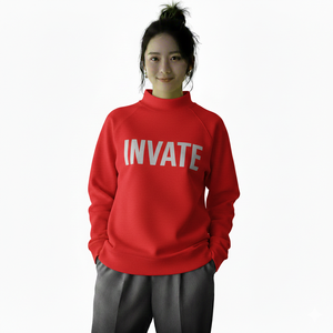 Everyday Comfort Women Mockneck Oversized Fleece Sweatshirt <b>Drop</b> Shoulder Long Sleeves Solid Winter Front Logo Casual Wear - Product Image 5